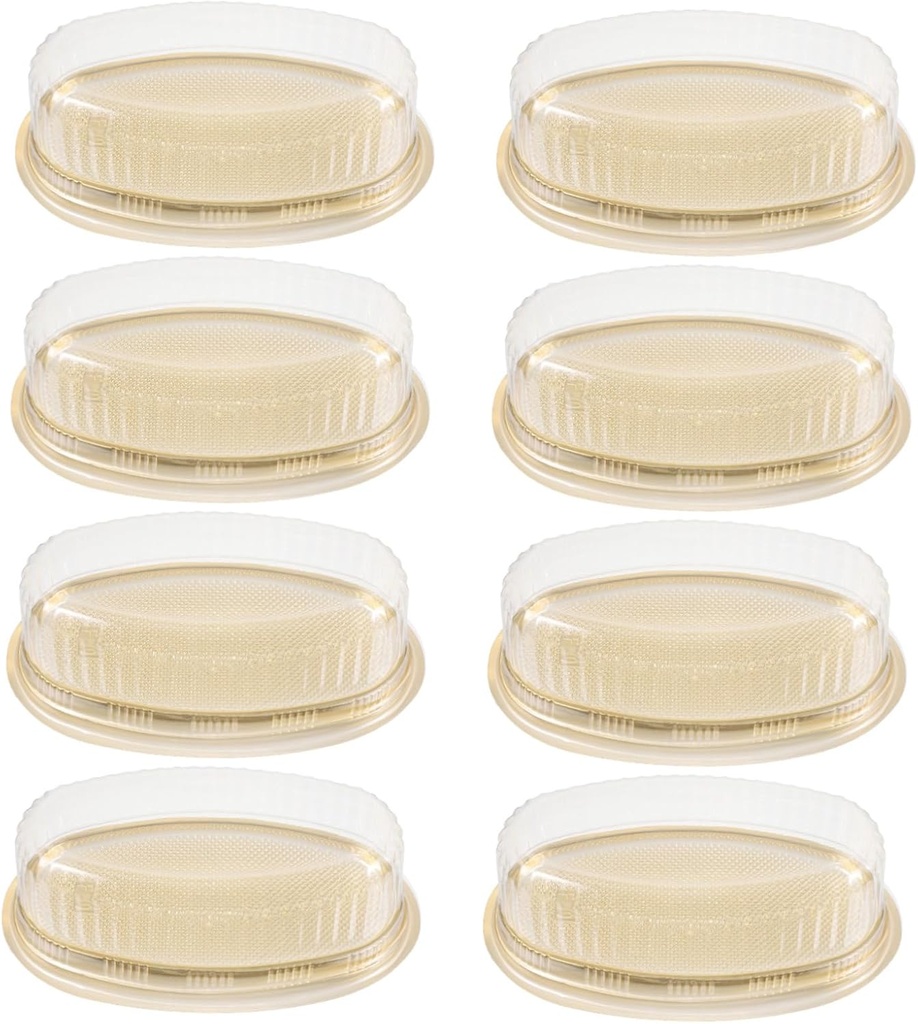 10pcs Transparent Oval Cake Containers Disposable Food Packaging Boxes for Cheesecake Pastries Cookies Lightweight Plastic Trays for Takeaway and Party Desserts