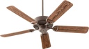 Quorum International Estate Patio 52″ Oiled Bronze Ceiling Fan | Wet ‑Rated Indoor/Outdoor Fan | 5 Reversible Blades | 3‑Speed Pull‑Chain & Manual Reverse | Model 143525‑86