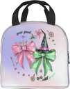 Pink Goes Good With Green Lunch Box Reusable Lunch Bag Women Adult Insulated LunchBox for Work Picnic Hiking Beach