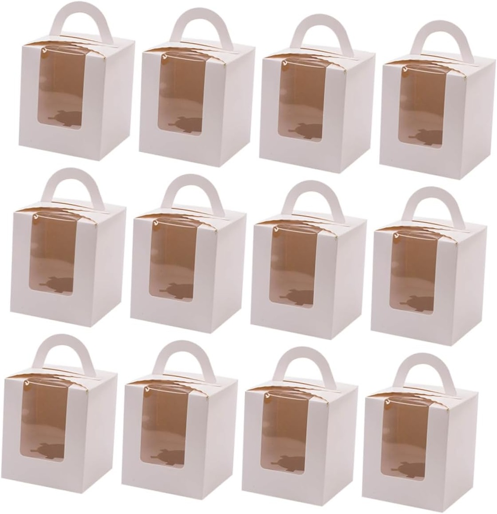 24pcs Cupcake Packing Boxes Inserts Handheld Cake Carrier for Weddings Birthday Parties and Celebrations for Muffins and Pastries