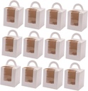24pcs Cupcake Packing Boxes Inserts Handheld Cake Carrier for Weddings Birthday Parties and Celebrations for Muffins and Pastries