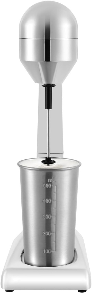 100W 110V Single Head Stainless Steel Milk Shaker 22000RPM Electric Milk Shake Blender Maker Household Drink Mixer Milk Shaking Machine for Coffee Shop Hotel Restaurant Sliver(7x4.9x15.2in)