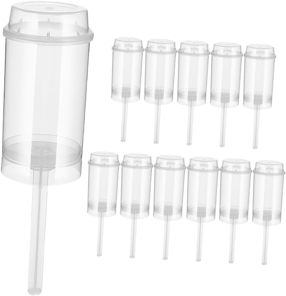 ABOOFAN 12pcs Rainbow Push-Up Cake Containers Plastic Cupcake Holders Lids for Party Desserts Ice Cream and Cake Pops