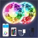PHOPOLLO Bluetooth Led Strip Lights 100ft (2 Rolls of 50ft), RGB Color Changing LED Lights for Bedroom, Kitchen Decoration, App Control and Music Sync.