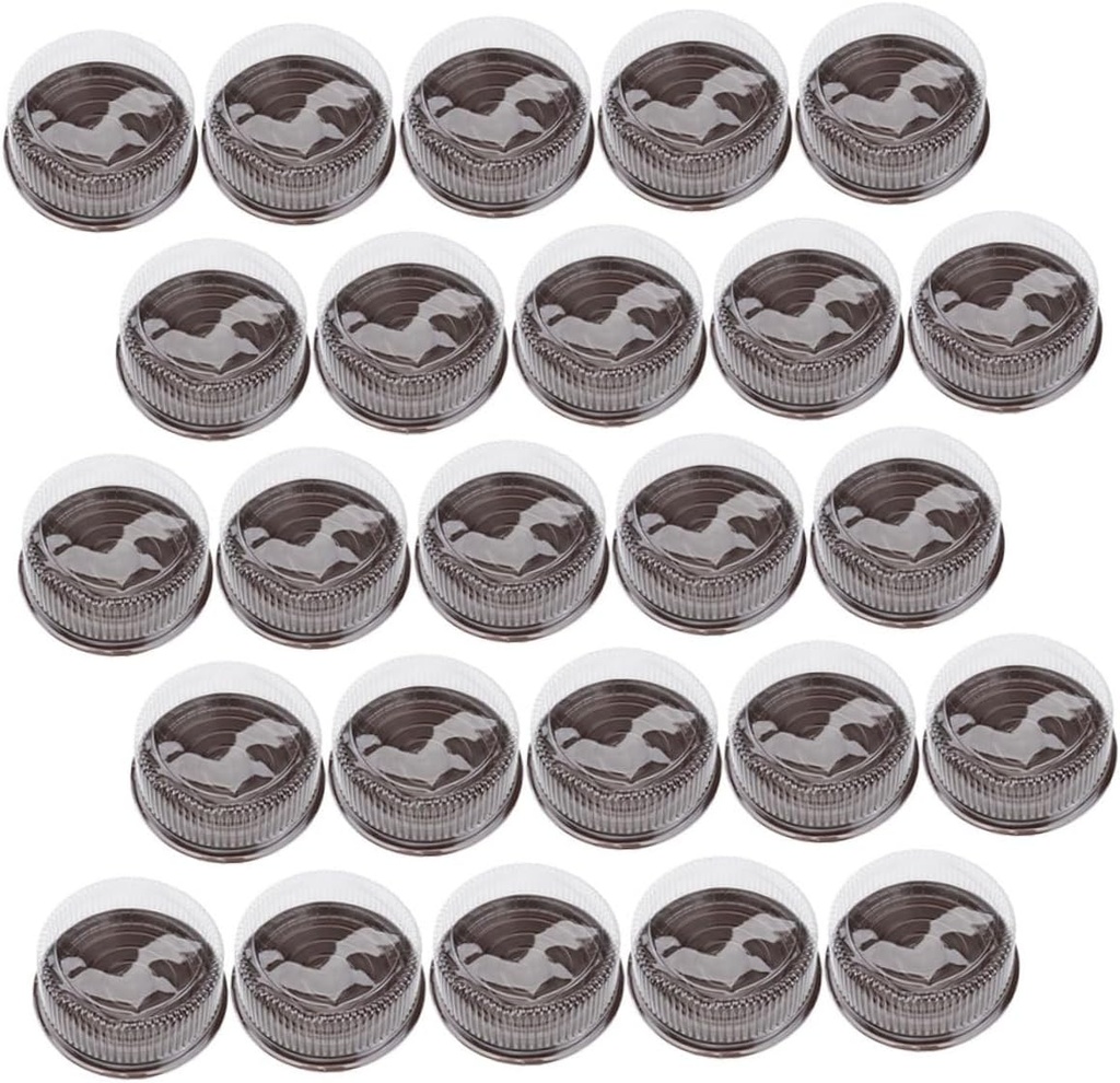 DECHOUS 25pcs Round Plastic Cake Boxes with Dome Lids Clear Cake Display Containers for Desserts for Weddings Parties and Festivals
