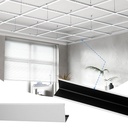 50 PCS 72 Inch Wall Molding Trim Drop Ceiling Grid System 6Ft Galvanized Steel Rust & Fire Resistance Easy Installation Ideal for Basement Living Room Kitchen Bathroom White Perimeter 300Ft