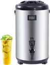 Insulated Beverage Dispenser, 12L/ 3.17Gallon Stainless Steel Insulated Drink Dispenser Hot and Cold Beverage Dispenser with Spigot and Thermometer for Coffee & Tea, Hot and Cold Drink