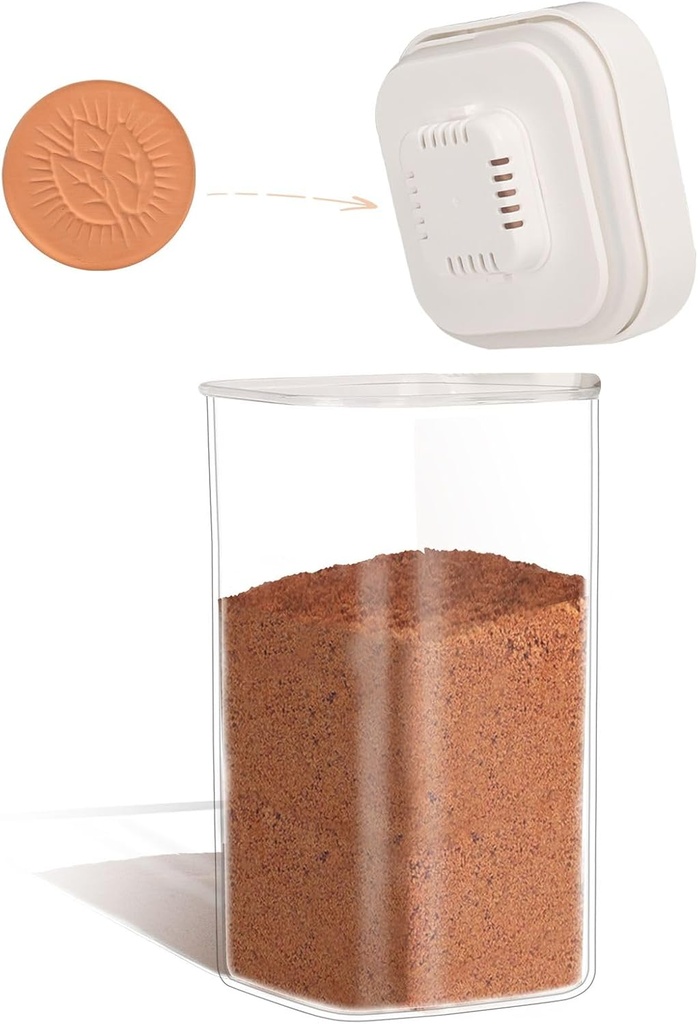 Brown Sugar Container Airtight, 1.8QT Stackable One-Touch Open, Brown Sugar Keeper Storage For Kitchen Organization