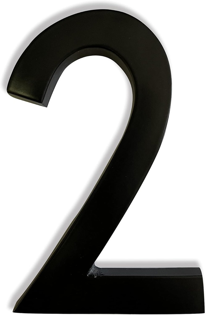 NACH Magnetic,4 inch Aluminum Black House Numbers for Outside - Number 2, Modern House Numbers with Mounting Hardware