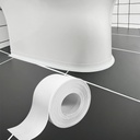 Caulk Tape, 1 Roll White Caulk Tape Waterproof Self Adhesive, Toilet Bathroom Caulking Tape for Kitchen, Countertop, Bathroom, Sink, Shower, Bathtub, Toilet Edge Protector