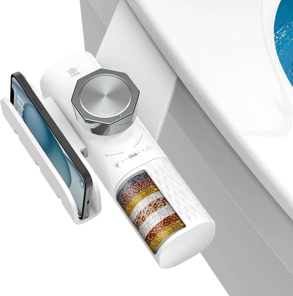 FEELSO Bidet Attachment for Toilet with Filter, Bidet Toilet Seat with Self-Cleaning Dual Nozzle (Frontal/Rear Wash), Ultra-Slim & Non-Electric bidet Sprayer for Hard Water, Adjustable Water Pressure