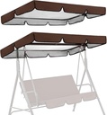 Patio Swing Canopy Replacement Top Cover,Outdoor Waterproof Anti-UV 2 & 3 Seater Garden Porch Seat Furniture Sun Shade Patio Swing Hammock Top Sunproof Cover for Patio Garden Yard