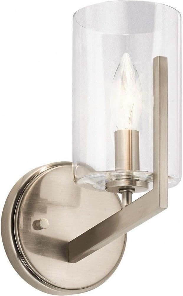 Kichler Nye 9.75" 1 Light Wall Sconce with Clear Glass in Classic Pewter