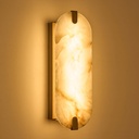 ZEROUNO Alabaster Wall Sconces, 14.2 inch Natural Marble Wall lamp,Dimmable Alabaster Wall Light Fixtures for Stairs Bathroom Living Room Bedroom or Vanity,Hallway（Brushed Bronze