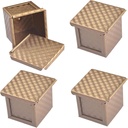 Pullman Loaf Pan with Lid 4Pcs Cube Bread Loaf Pan Non-Stick Bread Baking Pan 2.4x2.4'' Corrugated Mini Loaf Pans with Bottom Vent Holes Rolled Edged Toast Mold Box for Oven Baking, Bread Pan