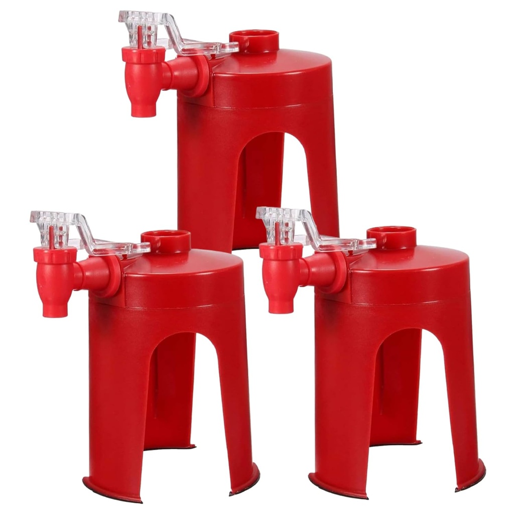 3Pcs Soda Bottle Dispenser, 6.5 Inch Leakproof & Non-Slip Plastic Upside Down Bottle Holder with Tap, Heavy Duty Drinking Dispenser for Home, Party, Bar Drinking