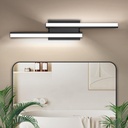 Modern LED Bathroom Light Fixtures, 16-24 Inch Retractable, 26W 2200LM Dimmable,Bathroom Vanity Lights, Lighting Indoor,Over Mirror, Black,ETL Certified,5700K
