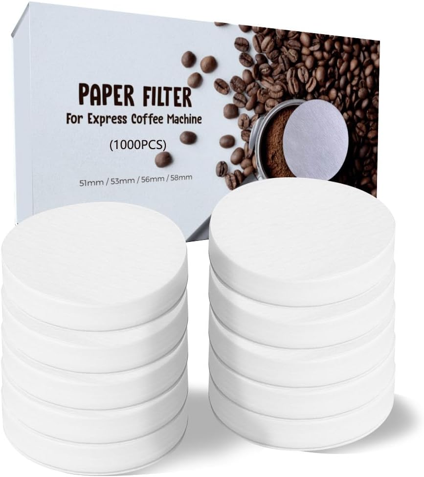 AGOGO Replacement Paper Coffee Filter Packs 1000 Count, Round Coffee Maker Filters, Compatible with Espresso Makers and Moka Coffee Pot,Four Sizes 56mm