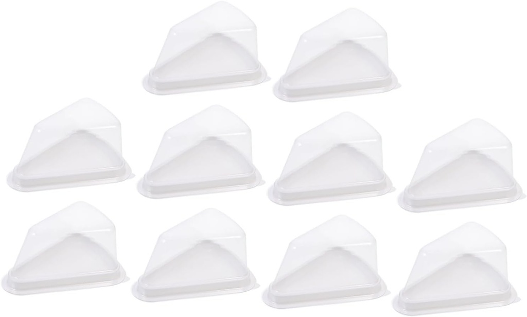 Garneck 50pcs Triangle Cake Boxes Cake Slice Storage Containers Plastic Cake Carriers Triangle
