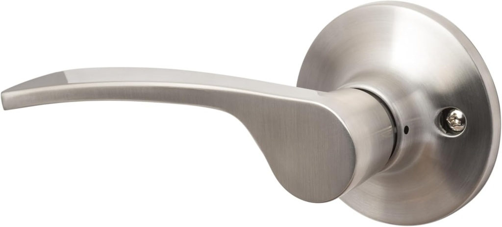 Sure-Loc EG100 LH Edge Left Handed Non-Turning One-Sided Dummy Door Lever with Round Rose - Satin Nickel