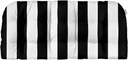 RSH DECOR: Tufted Wicker Loveseat Cushion | 41” x 19" | All-Weather Spun Fabric | Water and Fade-Resistant | Outdoor Settee Cushion for Patio Furniture | Black & White Stripe