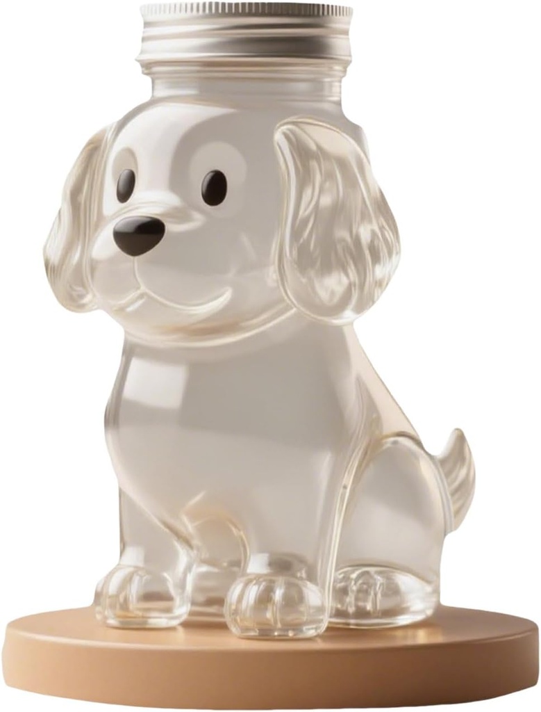 Dachshund Snack Jar-Airtight Treat Containers With Lids-Adorable Glass Food, Chihuahua Glass Candy Jar, Treat Container with Lids for Countertop Kitchen Dogs, Cats, Pets (A)