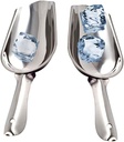 (Pack of 2) Betolla 5-Ounce Stainless Steel Ice Scoop – Small Bar Scoop for Ice Buckets, Bartender Supplies, and Kitchen Use