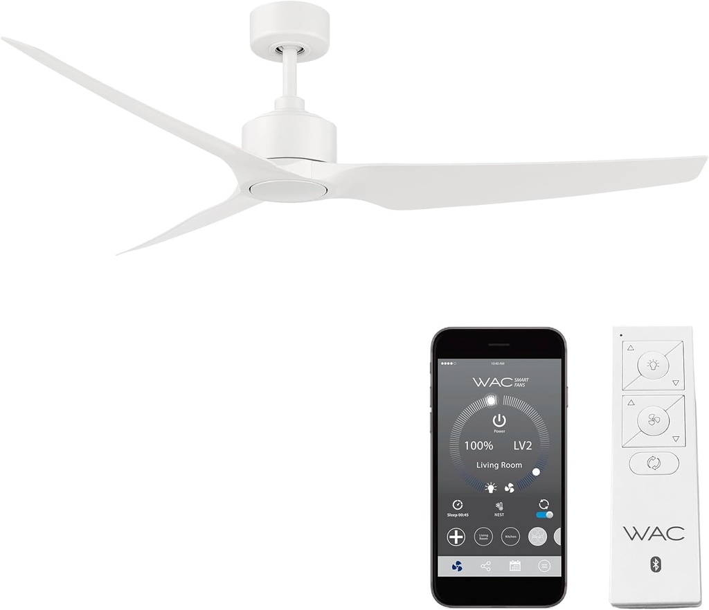 WAC F-056-MW Stella 60" Outdoor Ceiling Fan with Remote Control, Matte White