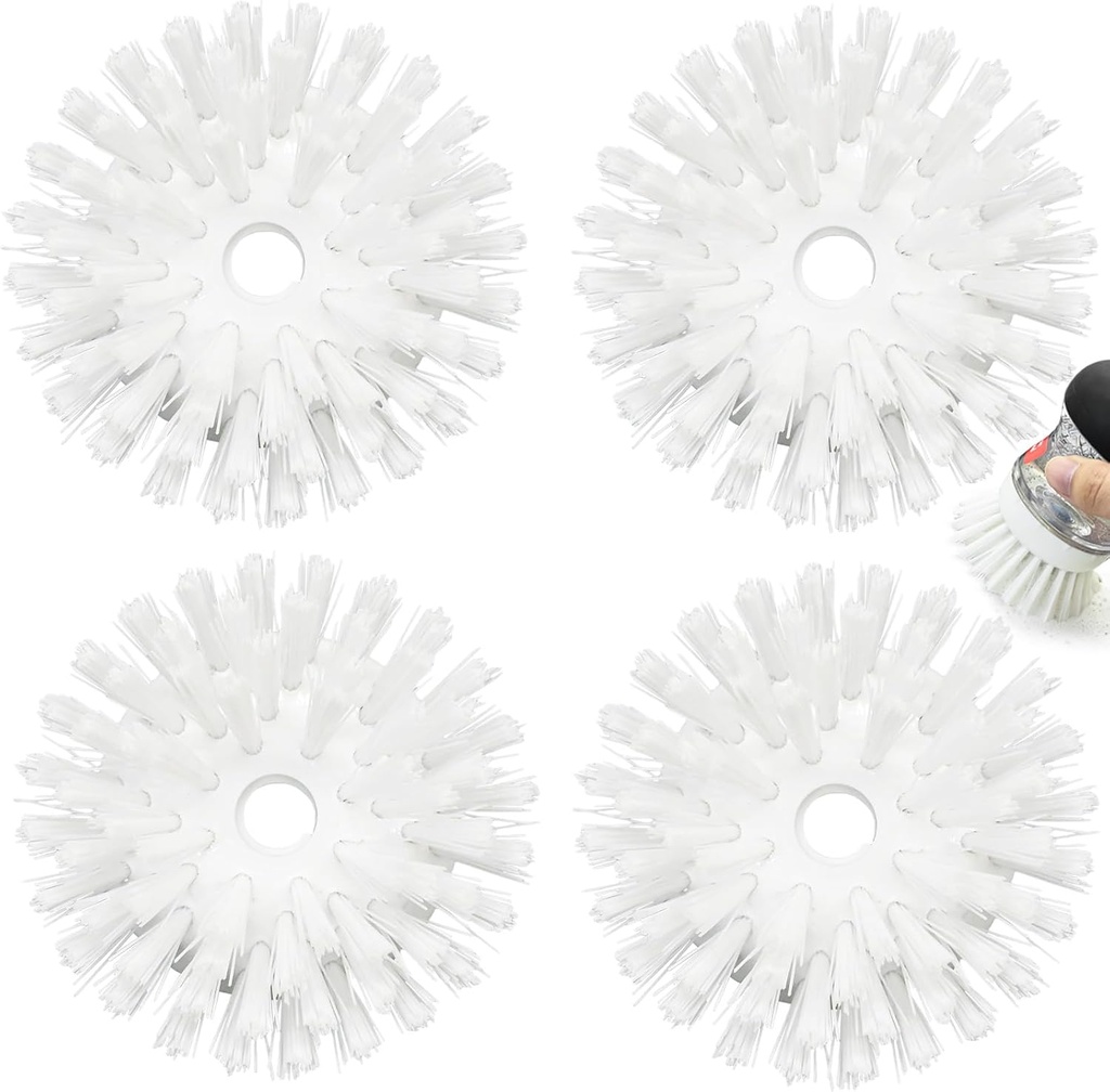 Palm Brush Refills for OXO Soap Dispensing Dish Brush - 4 Pack Cleaning Replacement Brush Head for OXO Palm Brush(White)