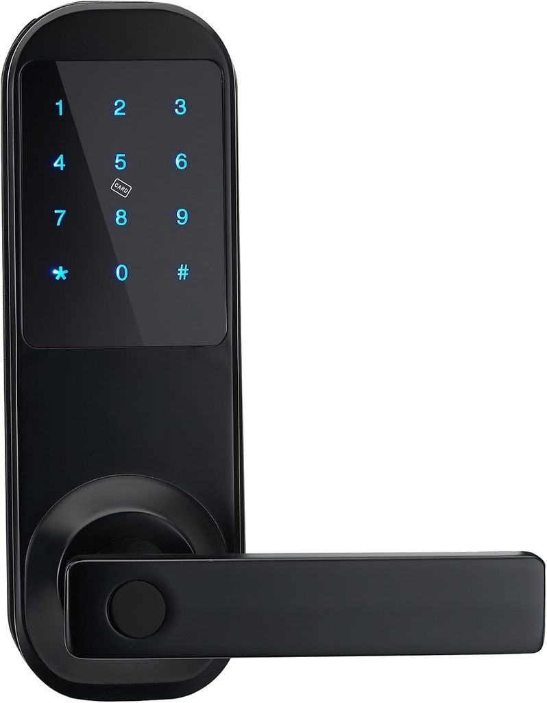 JUNXU Bluetooth Digital Door Lock, Unlock with Code Card app and Key, Compatible with Alexa (ORB)