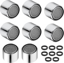 Faucet Aerator for Kitchen and Bathroom Sink, 8 Pcs Female Thread Chrome Brass 55/64 Inch 22mm Filter With Gasket