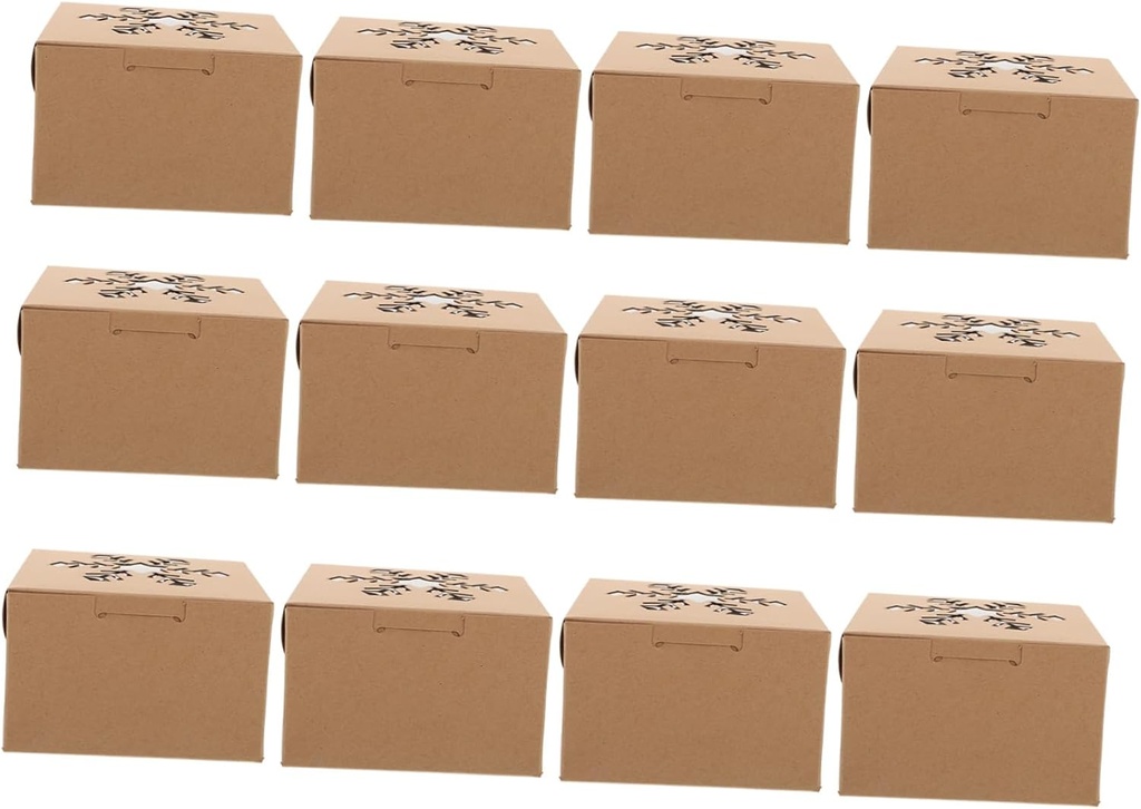 25pcs Window Kraft Cake and Cookie Packing Boxes for Christmas Dessert Packing Boxes for Holiday Gifting and Treats