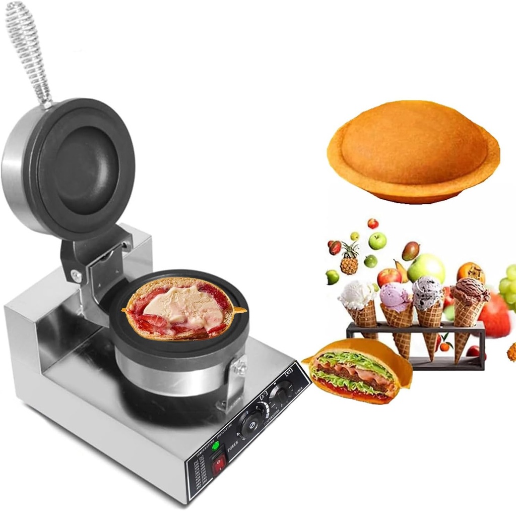 Commercial Electric Burger Waffle Irons, 1200W Non Stick Press Burger Machine, Ice Cream Panini Press Sandwich Maker for Home Party Bread Donut Heating