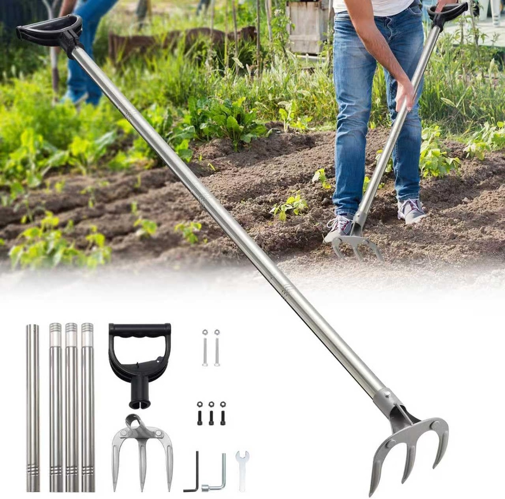 Professional Garden Hoe 77 Inch Long with Adjustable Long Handle - Heavy Duty Weeding & Cultivating Tool for Gardening, Lawn, and Yard Work