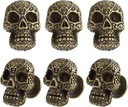 6Pcs Skull Cabinet Knobs,Vintage Bronze Skull Handles,Single Hole Decorative Furniture Pull Handles,for Kitchen Cupboard Bathroom Dresser Drawer Wardrobe with Mounting Screws