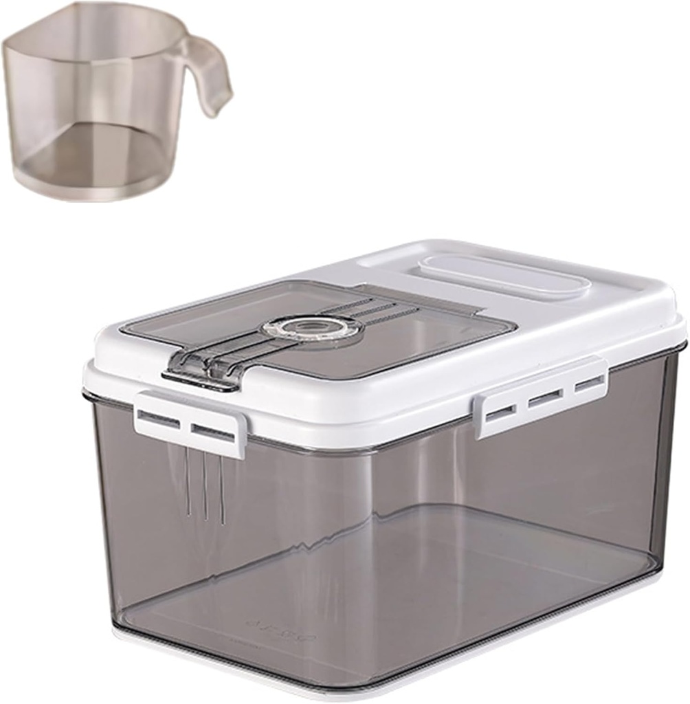Food Storage Containers with Lids：Cereal Storage Container with Measuring Cup, 10lbs Food Storage Containers for Rice, Flour, Sugar, Cereal, Kitchen Storage