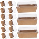 PRETYZOOM 50Pcs Delicate Cake Boxes with Lid Multi Use Sandwich Packing Box for Bread Salad and Cake Storage Reliable Material Lightweight for Parties and Events