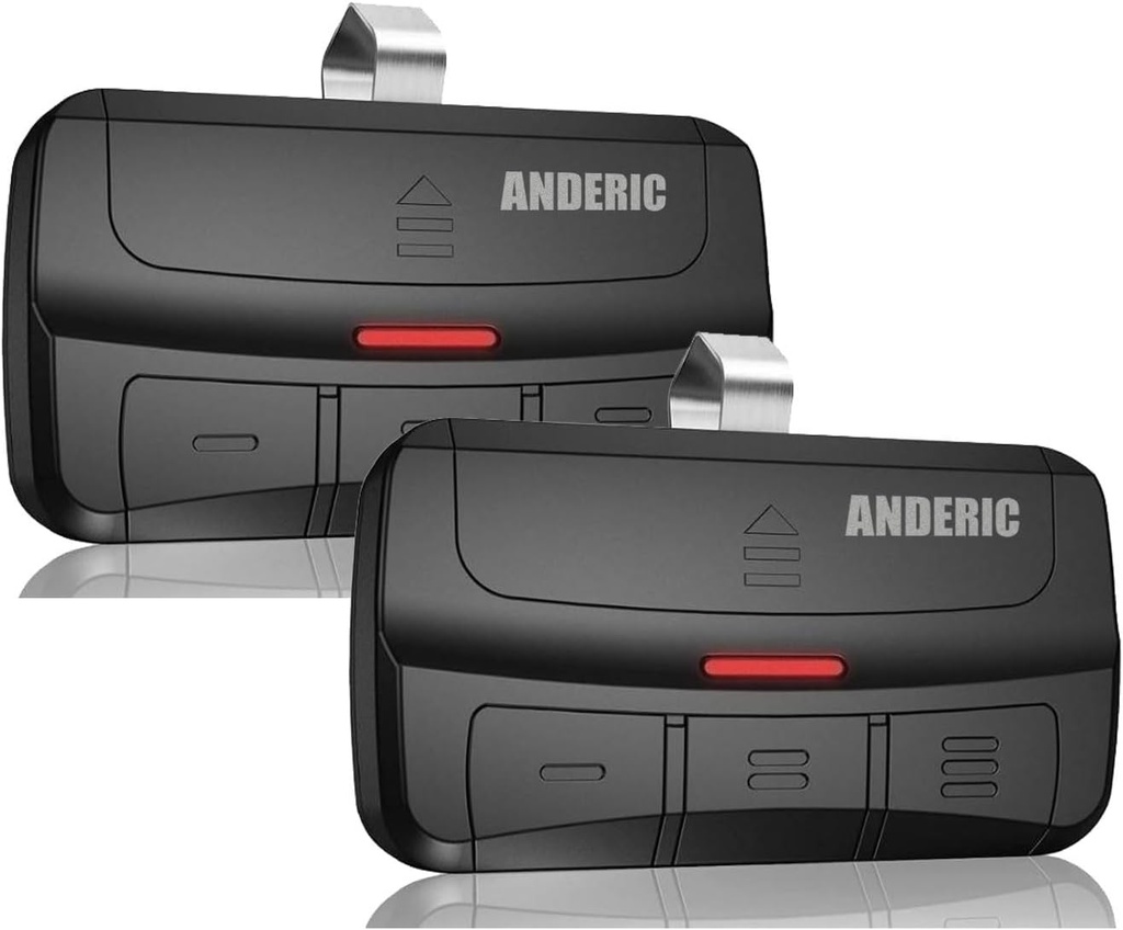 [2 Pack] Anderic 375UT Universal for Most Garage Door Opener Remote, Replacement for Learn Key/DIP Multicode Linear 3089 MCT-11 LDO50 Genie ACSCTG Type 371LM 373LM 375UT 971LM 973LM 893MAX KLIK1U