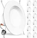 BBOUNDER 12 Pack 5/6 Inch LED Recessed Downlight, Baffle Trim, Dimmable, 12.5W=100W, 3000K Warm White, 950 LM, Damp Rated, Simple Retrofit Installation - No Flicker