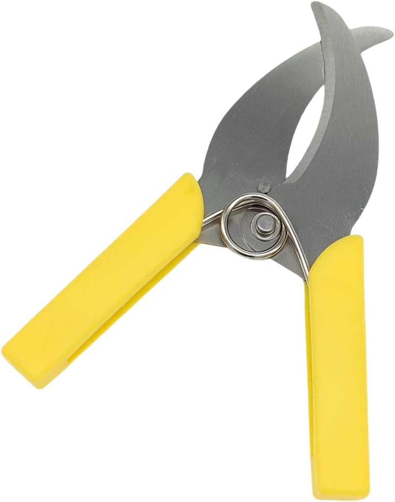 Generic Ring Barking Cutter Scissor,Hand Grafting Tool Girdling Shear Prunning Tools,Peeling Shears for Orchard Garden Fruit Tree, Yellow Handle, 15cmx11cmx5cm