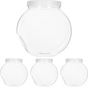 Healifty 4pcs Plastic Candy Jar With Lid Cookie Jar Clear Round Candy Containers For Snacks Cookies Dog Food Craft And Sewing Supplies Coffee Pod Laundry Pod 2100ml