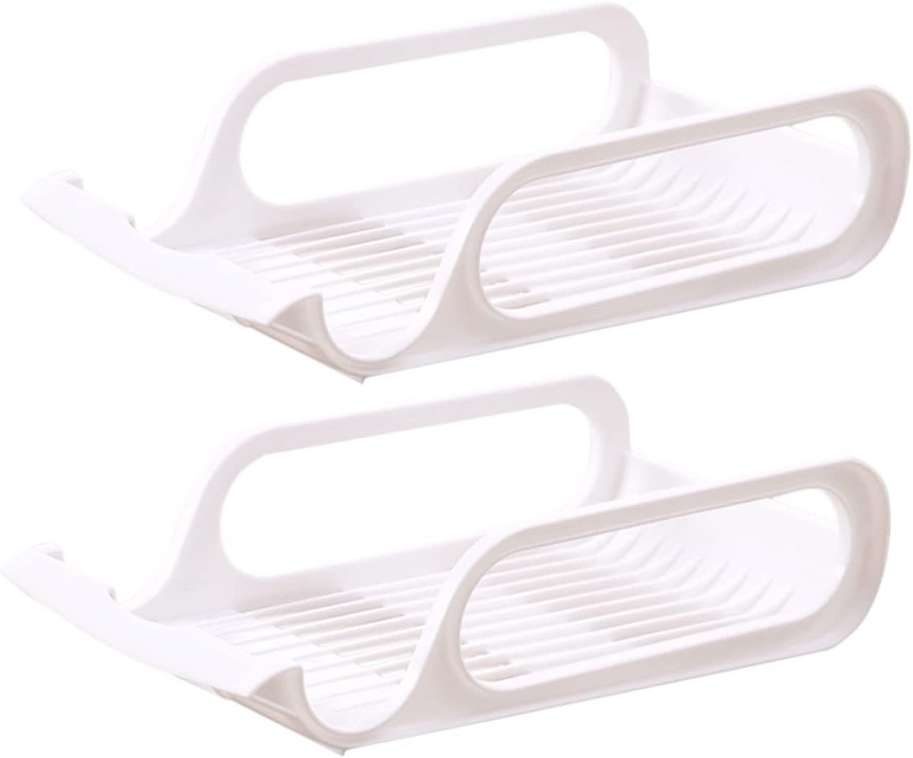 Angoily 4pcs Stackable Refrigerator Beverage Storage Rack Cold Storage Organizer for Drinks Vegetables and Beer Maximize