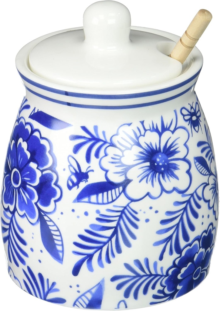 True Fabrication Pantry: Floral Honey Jar, medium, Multicolor