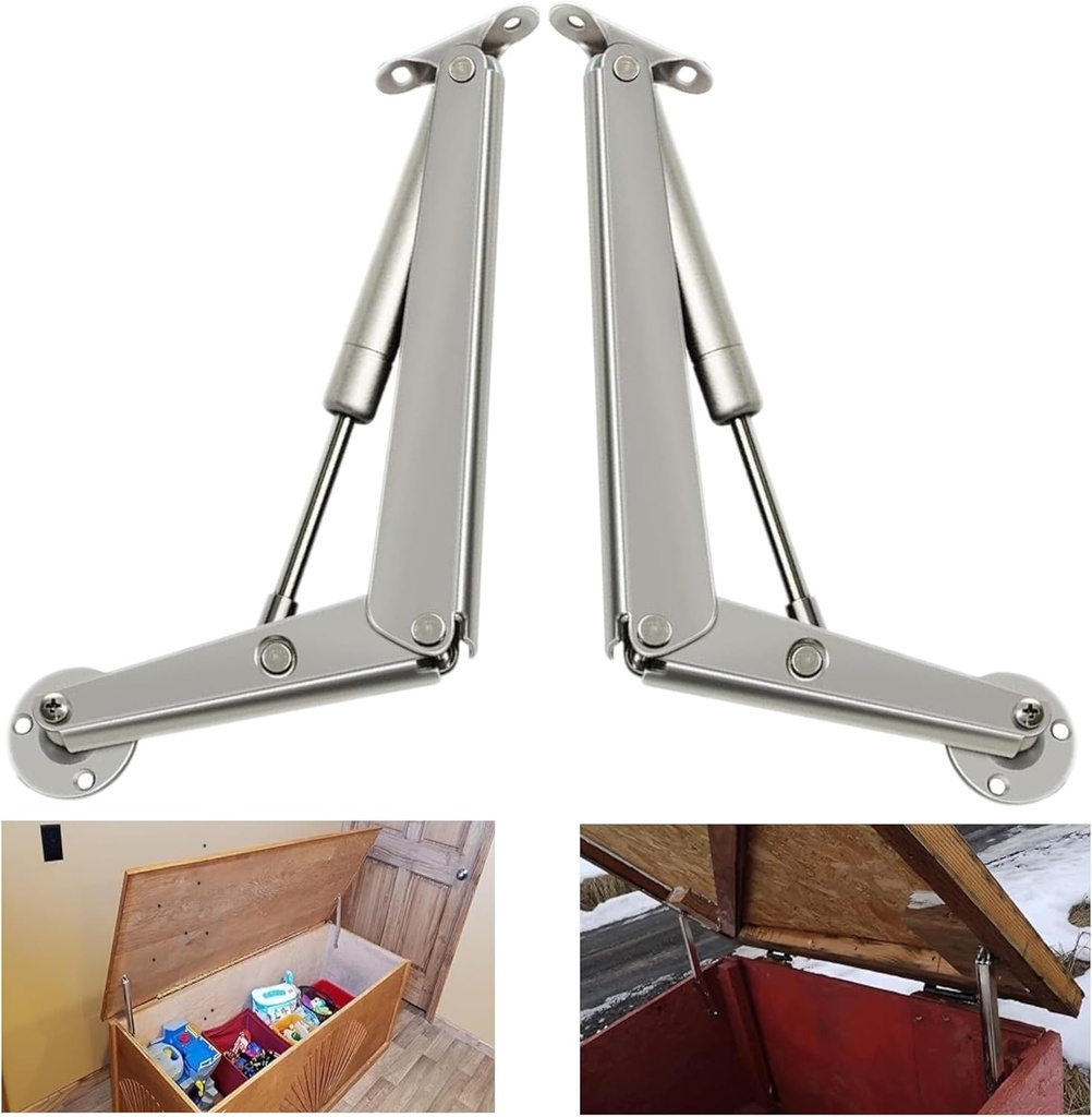 250N Heavy Duty Soft Close Lid Support Hinge, Chest Hinges Heavy Lid Hinges for Wooden Box Trunk Large Toy Box Hinges Soft Close Slow Lowering Support 80lbs/2pcs (Hingex)