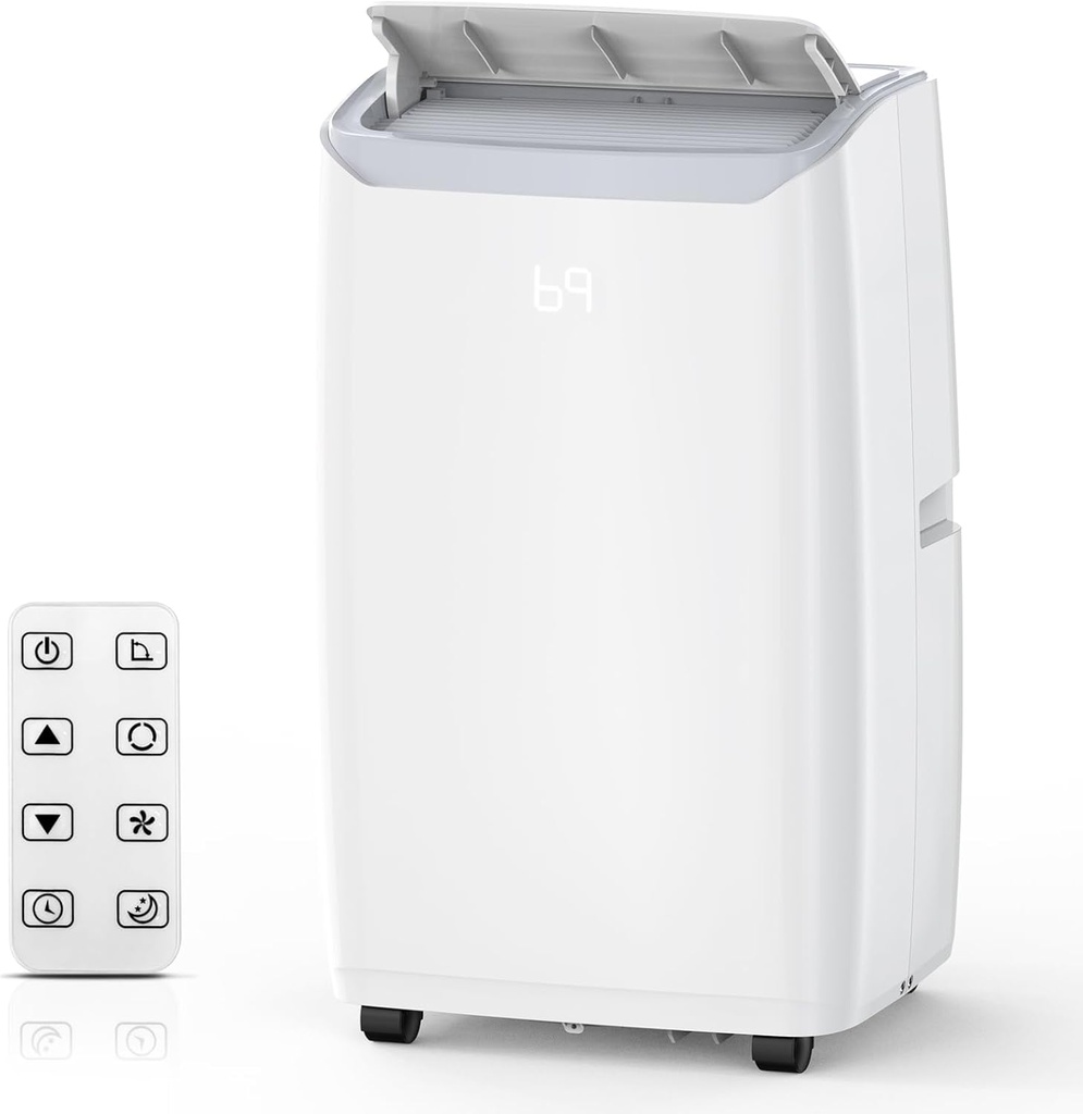 14000Btu Portable Air Conditioner Cools up to 750 Sq.Ft, 3-in-1 Quiet Portable AC Unit with Remote Control & Installation Kits for Large Room, 3 Speed, Auto Swing, 24H Timer