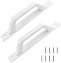2 Pack Sliding Barn Door Handles, 7.9 Inch Gate Door Handles, Aluminium Alloy Pull Handle for Sliding Barn Doors Gate Cabinet Closet Drawer Garage Shed, White