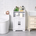 Mega Roll Toilet Paper Holder Cabinet, VECELO Stand Bathroom Storage Organizer of Rolls & Paper Towel, Waterproof, Large Capacity Reserve Area, Removeable Rod