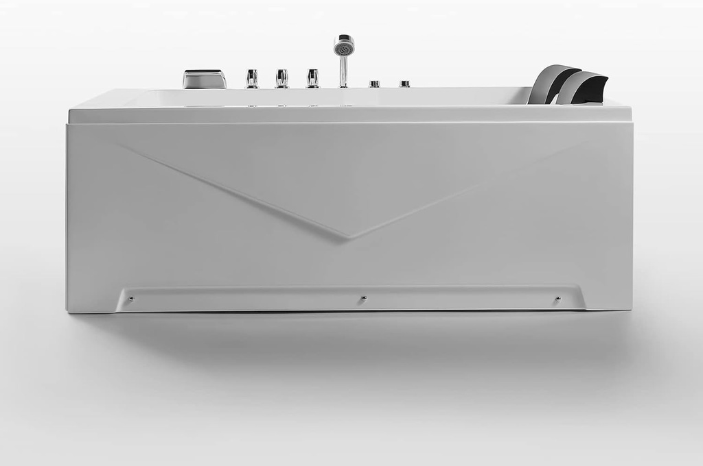 Empava 71-Inch Right Drain Rectangular Alcove Whirlpool Bathtub in White Model 2022