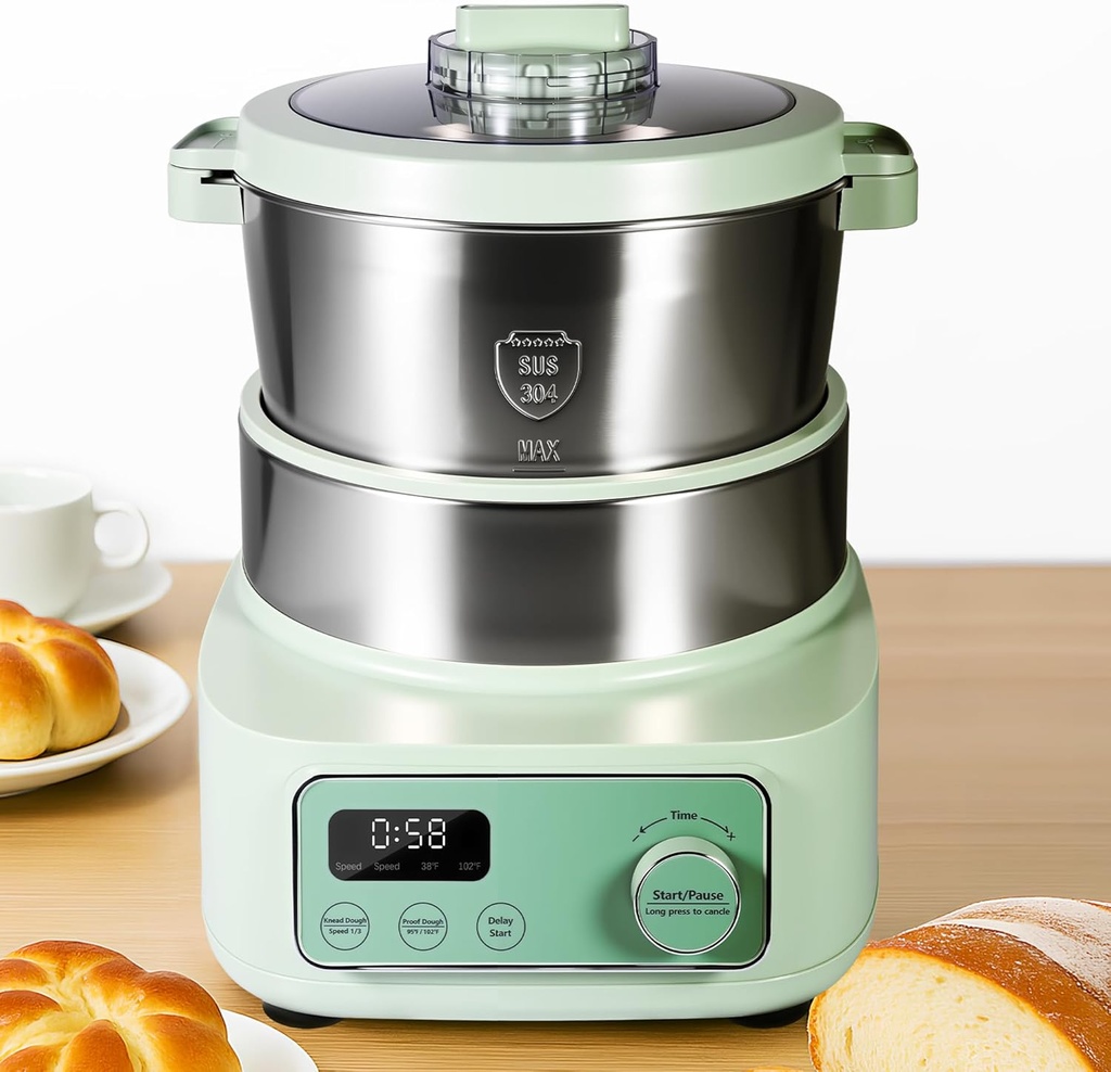 5L Dough Mixer, Electric Dough Maker with Dough Proofing Function, Stainless Steel Dough Maker Machine for Making Bread Pizza Toast Pasta
