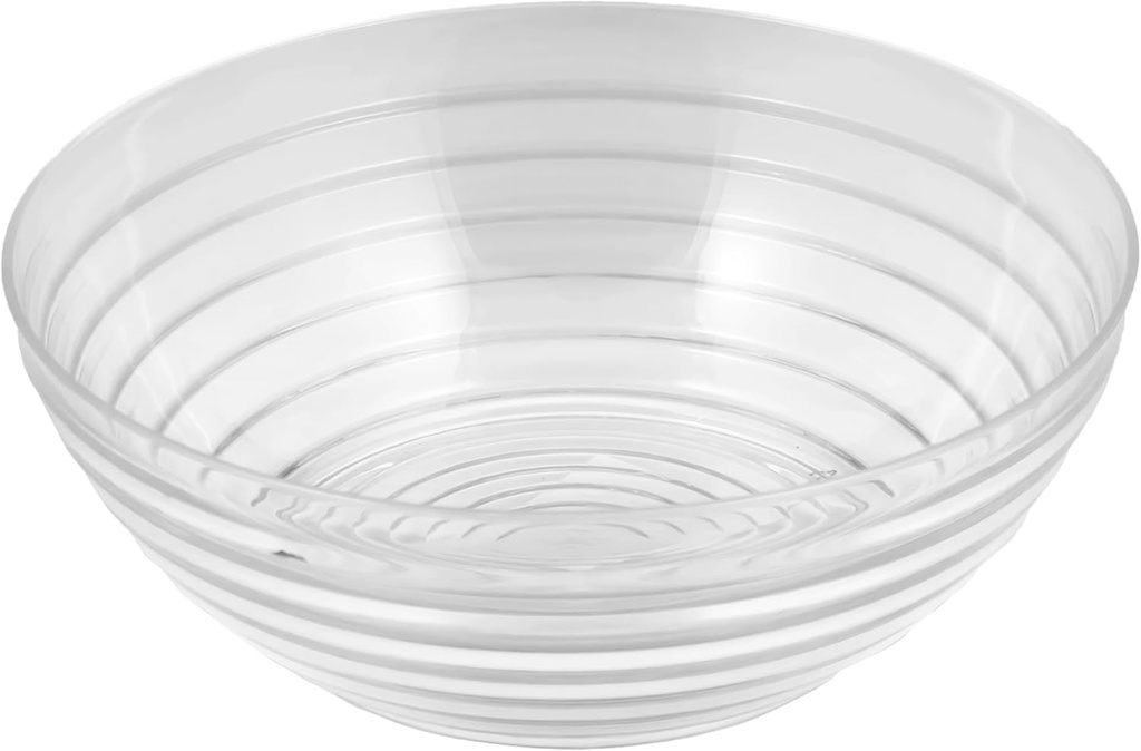 Maryland Crystalware Clear Plastic Ringed Bowl, (1 qt.) 1 Pc. - Disposable & Elegant Design, Perfect for Parties, Weddings, Events, Special Occasions, & Home Decor